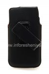 Photo 4 — Leather case with clip for BlackBerry Z10 / 9982, Black with fine texture