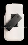 Фотография 4 — Кожаный чехол с клипсой для BlackBerry Z10/ 9982, Белый с мелкой текстурой