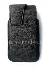 Фотография 1 — Кожаный чехол с клипсой для BlackBerry Z10/ 9982, Черный c крупной текстурой