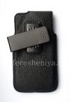 Фотография 4 — Кожаный чехол с клипсой для BlackBerry Z10/ 9982, Черный c крупной текстурой