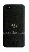 Фотография 1 — Эксклюзивная задняя крышка для BlackBerry Z10, Черный, "Кожа", С крупной текстурой