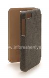 Фотография 3 — Фирменный кожаный чехол горизонтально открывающийся Nillkin для BlackBerry Z10, Серый, Замша