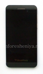 Экран LCD + тач-скрин (Touchscreen) + ободок в сборке для BlackBerry Z10, Черный, тип T1