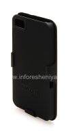 Фотография 5 — Фирменный пластиковый чехол-крышка в комплекте с кобурой Amzer Shellster ShellCase w/ Holster для BlackBerry Z10, Черный чехол с черной кобурой (Black)