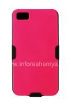 Фотография 1 — Фирменный пластиковый чехол-крышка в комплекте с кобурой Amzer Shellster ShellCase w/ Holster для BlackBerry Z10, Розовый чехол с черной кобурой (Hot Pink)