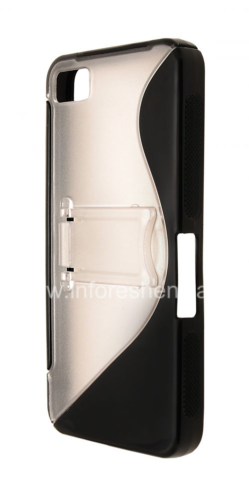 Галерея фотографий товара Силиконовый чехол уплотненный Streamline с подставкой для BlackBerry Z10, Черный