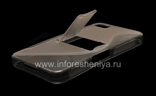 Галерея фотографий товара Силиконовый чехол уплотненный Streamline с подставкой для BlackBerry Z10, Серый