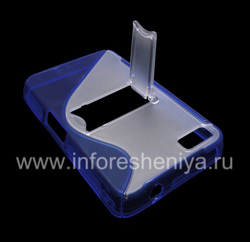 Галерея фотографий товара Силиконовый чехол уплотненный Streamline с подставкой для BlackBerry Z10, Голубой