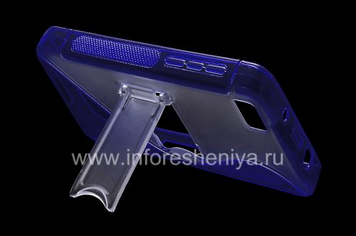 Галерея фотографий товара Силиконовый чехол уплотненный Streamline с подставкой для BlackBerry Z10, Голубой