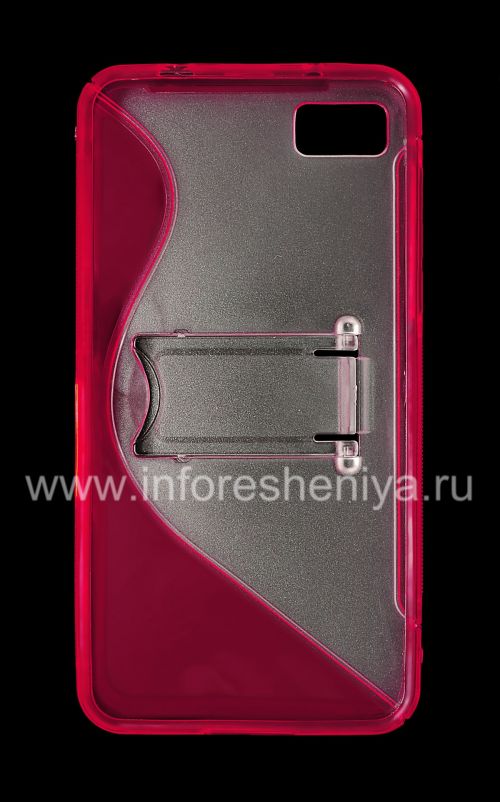 Галерея фотографий товара Силиконовый чехол уплотненный Streamline с подставкой для BlackBerry Z10, Розовый
