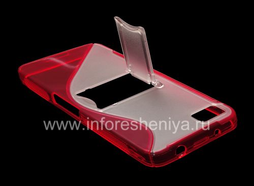 Галерея фотографий товара Силиконовый чехол уплотненный Streamline с подставкой для BlackBerry Z10, Красный