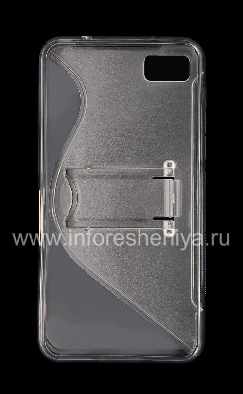 Галерея фотографий товара Силиконовый чехол уплотненный Streamline с подставкой для BlackBerry Z10, Прозрачный