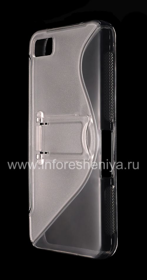 Галерея фотографий товара Силиконовый чехол уплотненный Streamline с подставкой для BlackBerry Z10, Прозрачный
