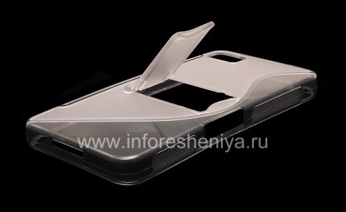 Галерея фотографий товара Силиконовый чехол уплотненный Streamline с подставкой для BlackBerry Z10, Прозрачный