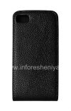 Photo 2 — kasus penutup kulit dengan membuka vertikal untuk BlackBerry Z10, Hitam, tekstur besar