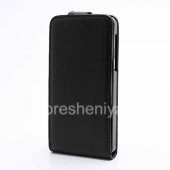 cubierta de cuero con abertura vertical para BlackBerry Z10