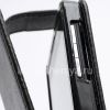 Photo 6 — cubierta de cuero con abertura vertical para BlackBerry Z10, Negro, textura fina