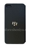 Фотография 2 — Оригинальный кожаный чехол с горизонтально открывающейся крышкой Leather Flip Case для BlackBerry Z30, Черный (Black)