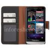 Photo 7 — Leather Case horizontal opening "Classic" for BlackBerry Z30, Black, brown inner part