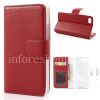 Photo 5 — Leather Case horizontal opening "Classic" for BlackBerry Z30, Red, white inner part