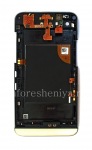 Средняя часть оригинального корпуса в сборке с ободком для BlackBerry Z30, Серебряный/Черный