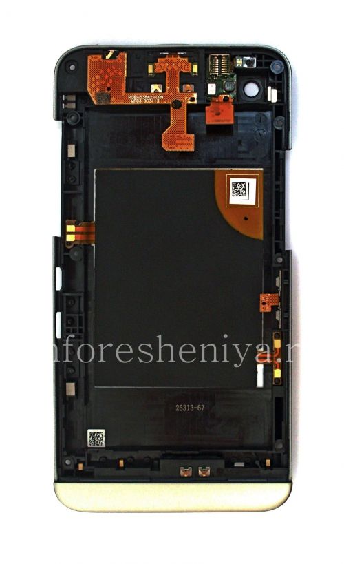 Photogallery for Der mittlere Teil des ursprünglichen Körpers bei der Montage mit der Felge für den Blackberry Z30, Silber / Schwarz product