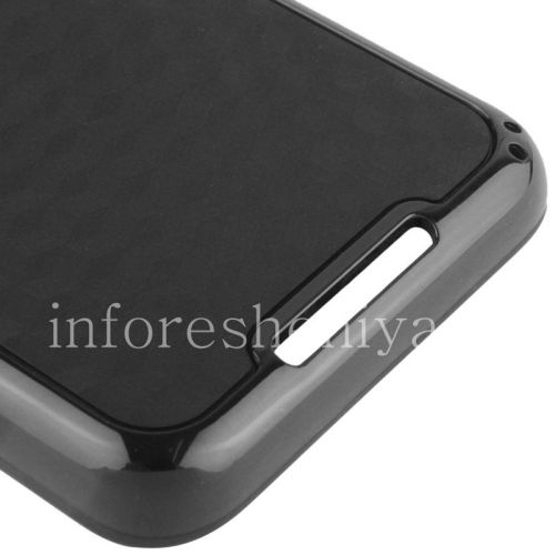 Галерея фотографий товара Силиконовый чехол уплотненный "Cube" для BlackBerry Z30, Черный/Черный