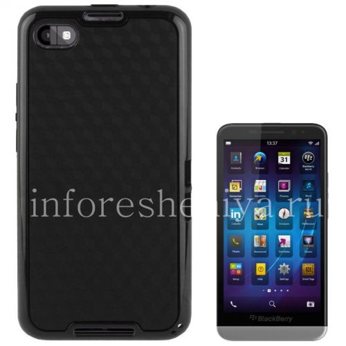 Галерея фотографий товара Силиконовый чехол уплотненный "Cube" для BlackBerry Z30, Черный/Черный