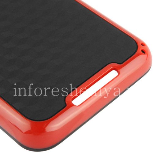 Галерея фотографий товара Силиконовый чехол уплотненный "Cube" для BlackBerry Z30, Черный/Красный