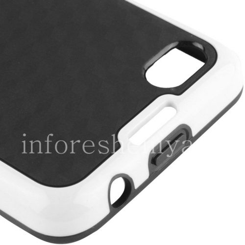 Галерея фотографий товара Силиконовый чехол уплотненный "Cube" для BlackBerry Z30, Черный/Белый