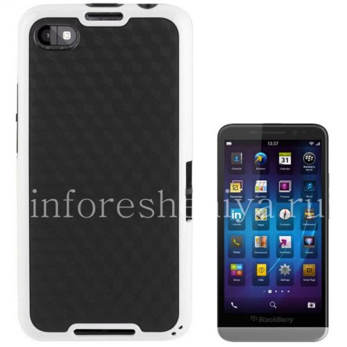 Галерея фотографий товара Силиконовый чехол уплотненный "Cube" для BlackBerry Z30, Черный/Белый