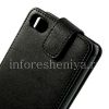 Photo 4 — Caso de cuero con tapa de apertura vertical para BlackBerry Z30, Negro, textura fina