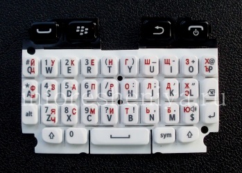 Русская клавиатура для BlackBerry 9720 (гравировка), Белый