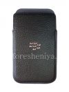 Photo 1 — Original-Leder-Kasten-Tasche mit Metall-Logo Leather Pocket für Blackberry Classic, Black (Schwarz)