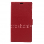 Кожаный чехол горизонтально открывающийся “Классический” для BlackBerry DTEK60, Красный