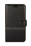 Фотография 1 — Кожаный чехол горизонтально открывающийся с функцией подставки для BlackBerry DTEK60, Черный