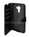Фотография 6 — Кожаный чехол горизонтально открывающийся с функцией подставки для BlackBerry DTEK60, Черный