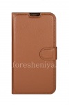 Photo 1 — Etui horizontal en cuir avec fonction d'ouverture de support pour BlackBerry DTEK60, brun