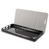 Фотография 3 — Кожаный чехол горизонтально открывающийся для BlackBerry KEY2, Серый/Черный