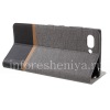 Фотография 4 — Кожаный чехол горизонтально открывающийся для BlackBerry KEY2, Серый/Черный