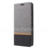 Фотография 5 — Кожаный чехол горизонтально открывающийся для BlackBerry KEY2, Серый/Черный