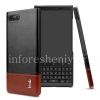 Фотография 1 — Фирменный пластиковый чехол-крышка Кожаный IMAK для BlackBerry KEY2, Черный/Коричневый (Black/Brown)