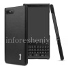 Фотография 1 — Фирменный пластиковый чехол-крышка Кожаный IMAK для BlackBerry KEY2, Черный (Black)