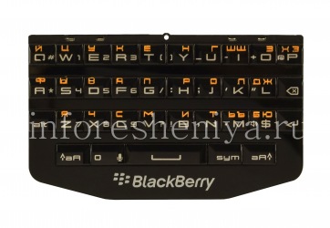 Русская клавиатура в сборке с платой для BlackBerry P'9983 Porsche Design (гравировка), Черный с цветной гравировкой