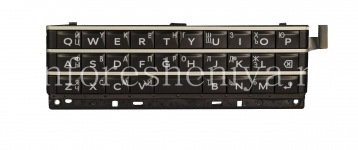 conjunto de teclado ruso con la junta y el elemento sensor para BlackBerry Passport (grabado), Negro (negro)