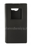 Фотография 1 — Оригинальный кожаный чехол с открывающейся крышкой Leather Smart Flip Case для BlackBerry Priv, Черный (Black)