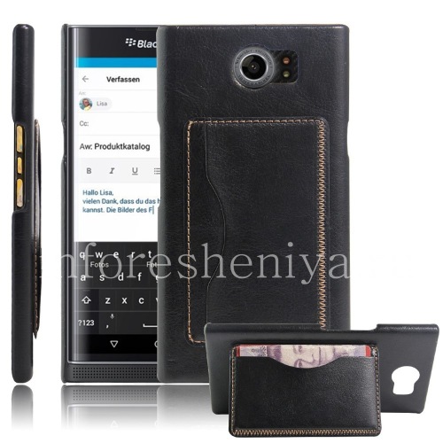 Photogallery for Ledertasche, Abdeckung für Blackberry Priv, schwarz product