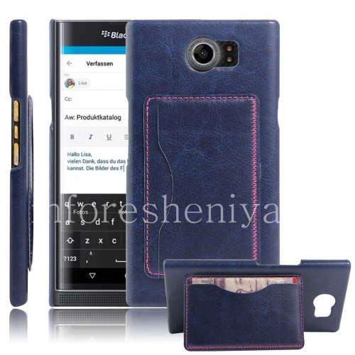 Photogallery for Ledertasche, Abdeckung für Blackberry Priv, blau product