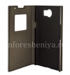 Photo 3 — BlackBerry Priv用の開口部蓋付きシグネチャーレザーケースSIKAI, ブラック、細かいテクスチャ