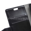 Фотография 3 — Кожаный чехол горизонтально открывающийся с функцией подставки для BlackBerry Priv, Черный